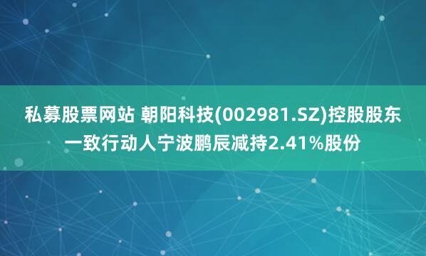 私募股票网站 朝阳科技(002981.SZ)控股股东一致行动人宁波鹏辰减持2.41%股份